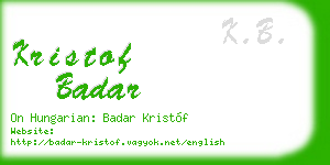 kristof badar business card