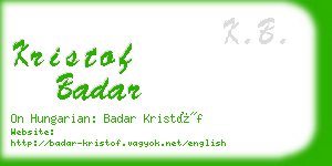 kristof badar business card